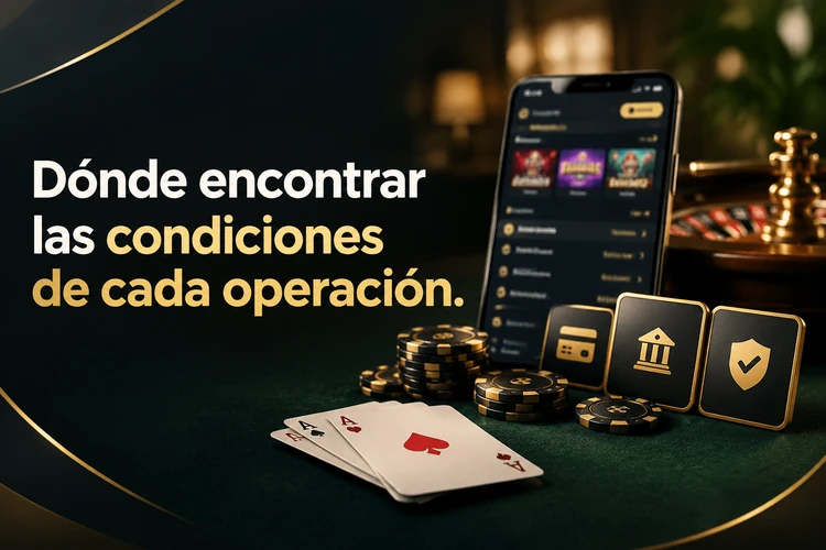 Dónde encontrar las condiciones de cada operación